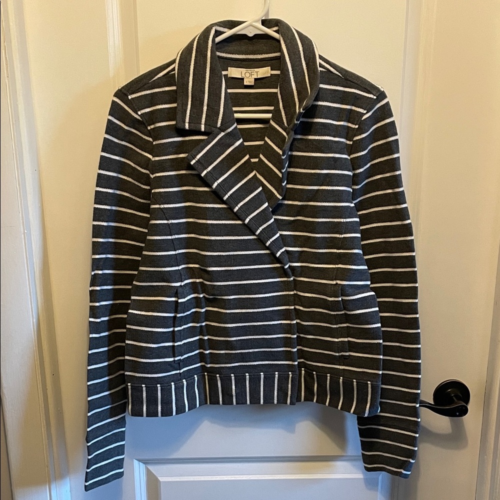 LOFT Women's Charcoal Striped Blazer